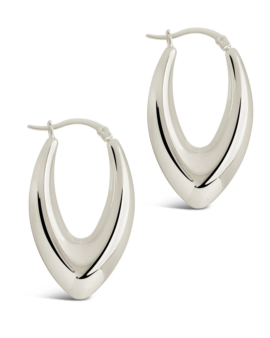 1.5" V Drop Hoop Earrings - Image 5