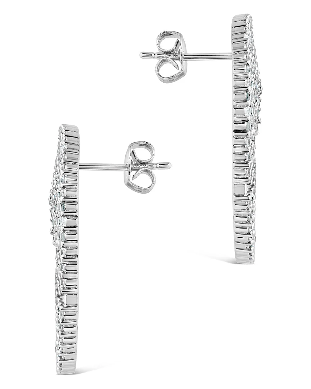 5 Row CZ Swirl Statement Stud Earrings - Image 4