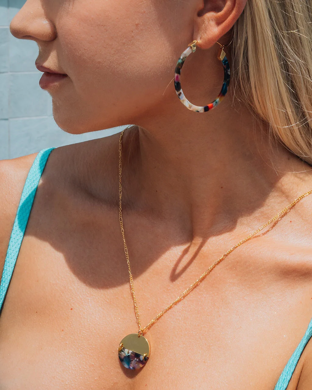 50mm Resin Hoop Earrings - Image 6
