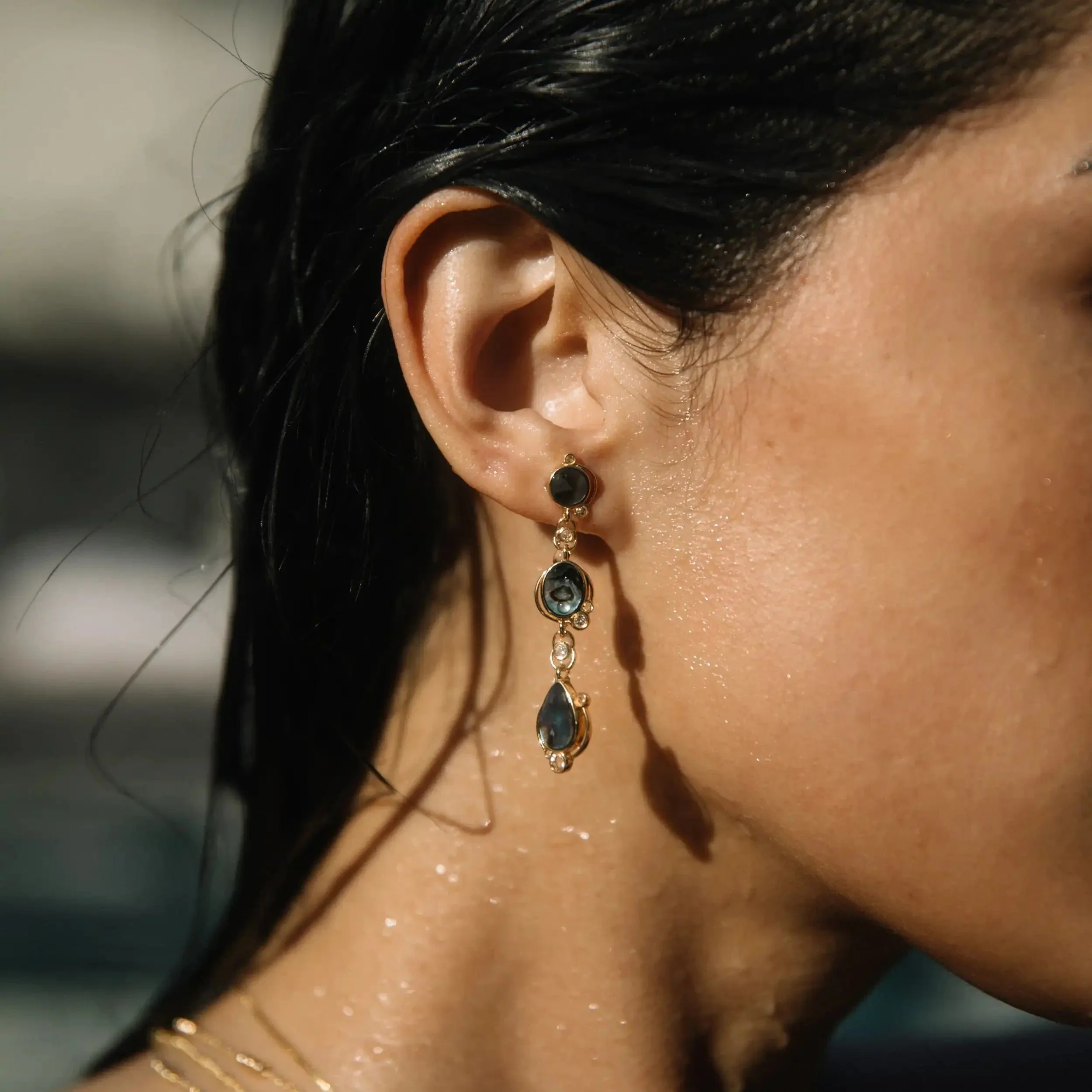 Abalone Stardrop Earrings - Image 3
