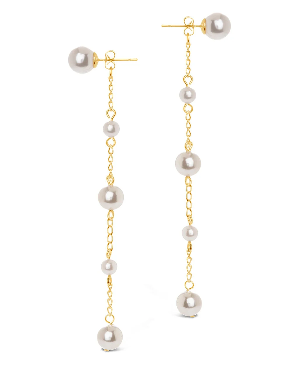 Abi Pearl Long Drop Earrings - Image 4