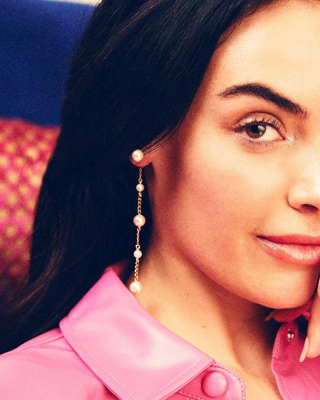 Abi Pearl Long Drop Earrings - Image 9