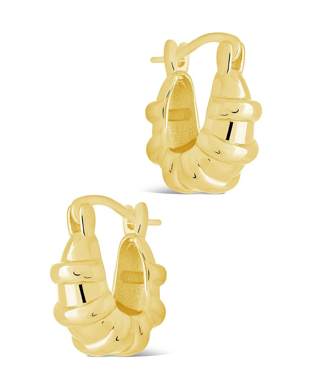 Abigail Ribbed Micro Hoop Earring - Image 3