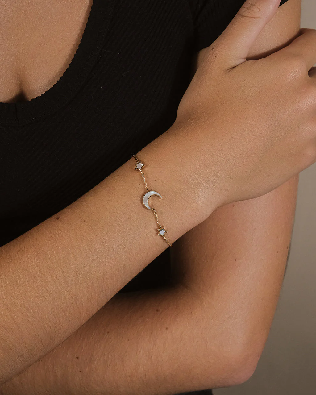 Adda Moonstone Star & Moon Station Bracelet - Image 2