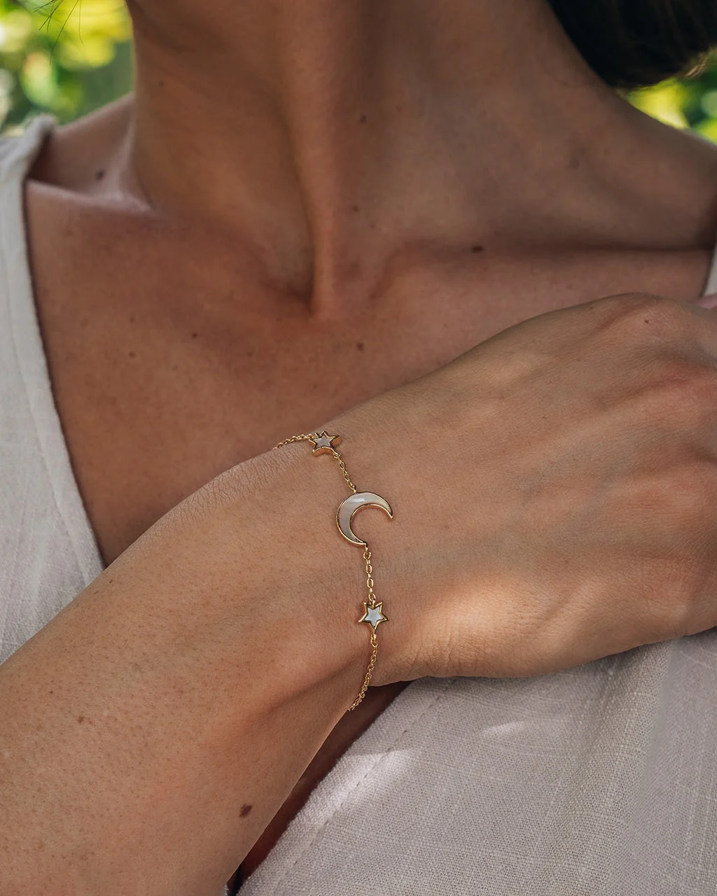 Adda Moonstone Star & Moon Station Bracelet - Image 4