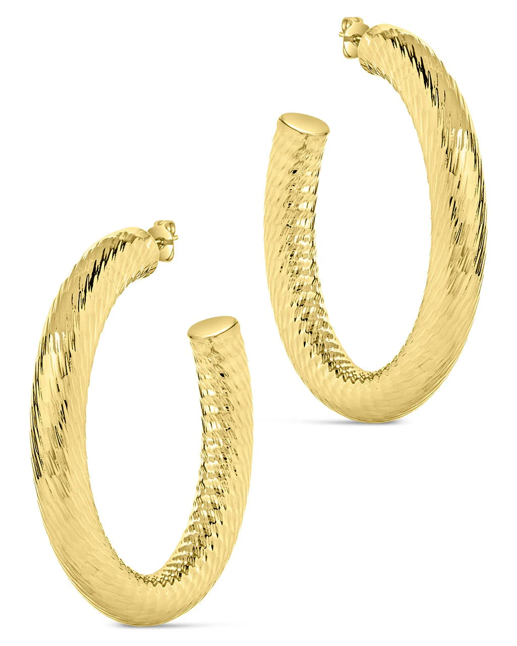 Alayna Textured Hoop Earrings - Image 3