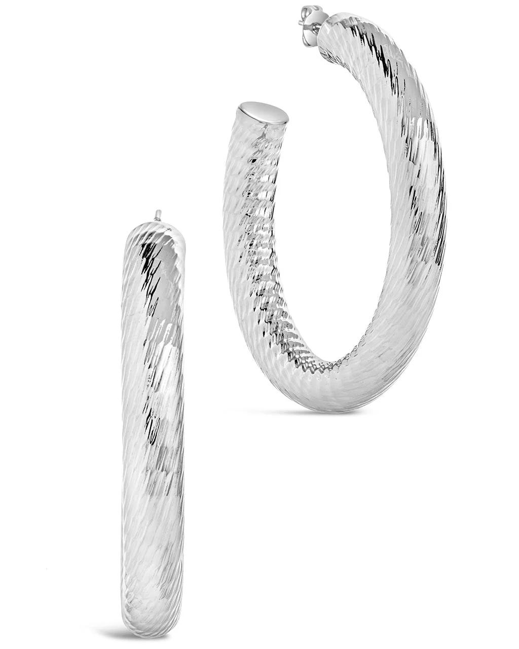Alayna Textured Hoop Earrings - Image 4
