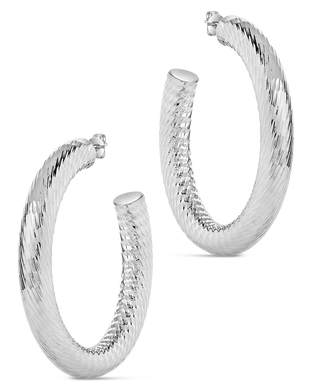 Alayna Textured Hoop Earrings - Image 5