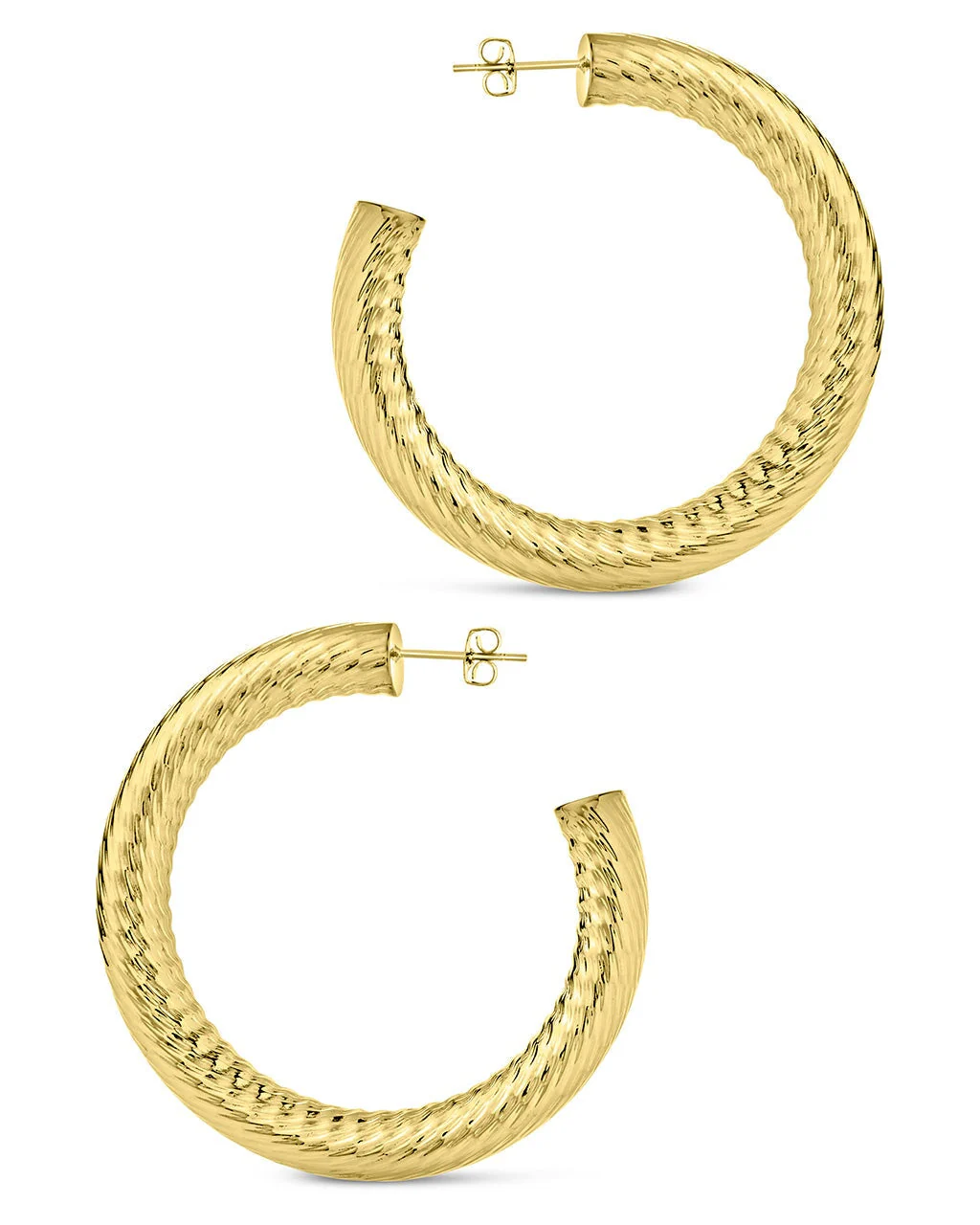Alayna Textured Hoop Earrings - Image 6