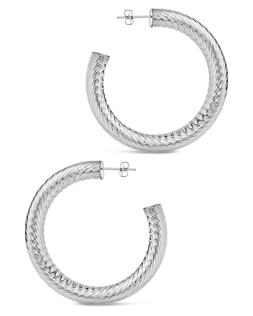Alayna Textured Hoop Earrings - Image 7