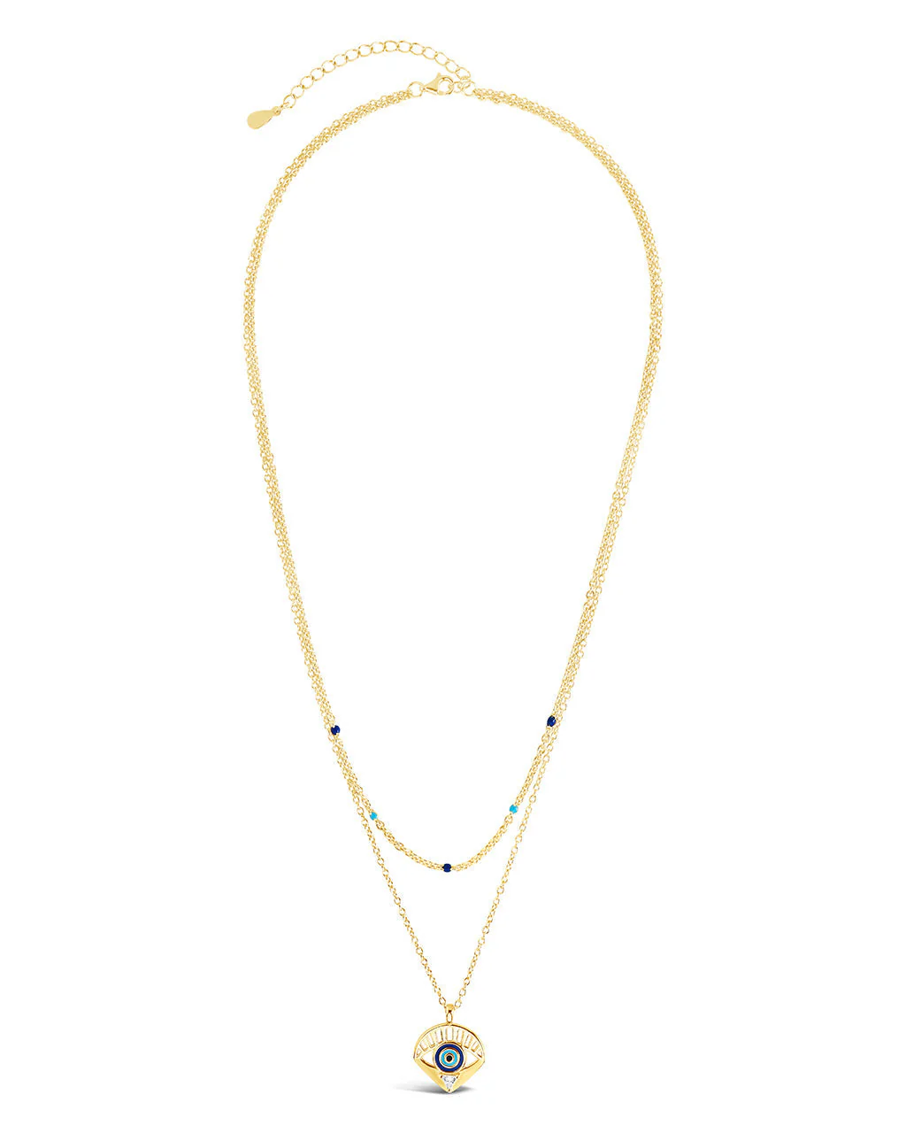 Alessandra CZ & Enamel Evil Eye Layered Necklace - Image 3