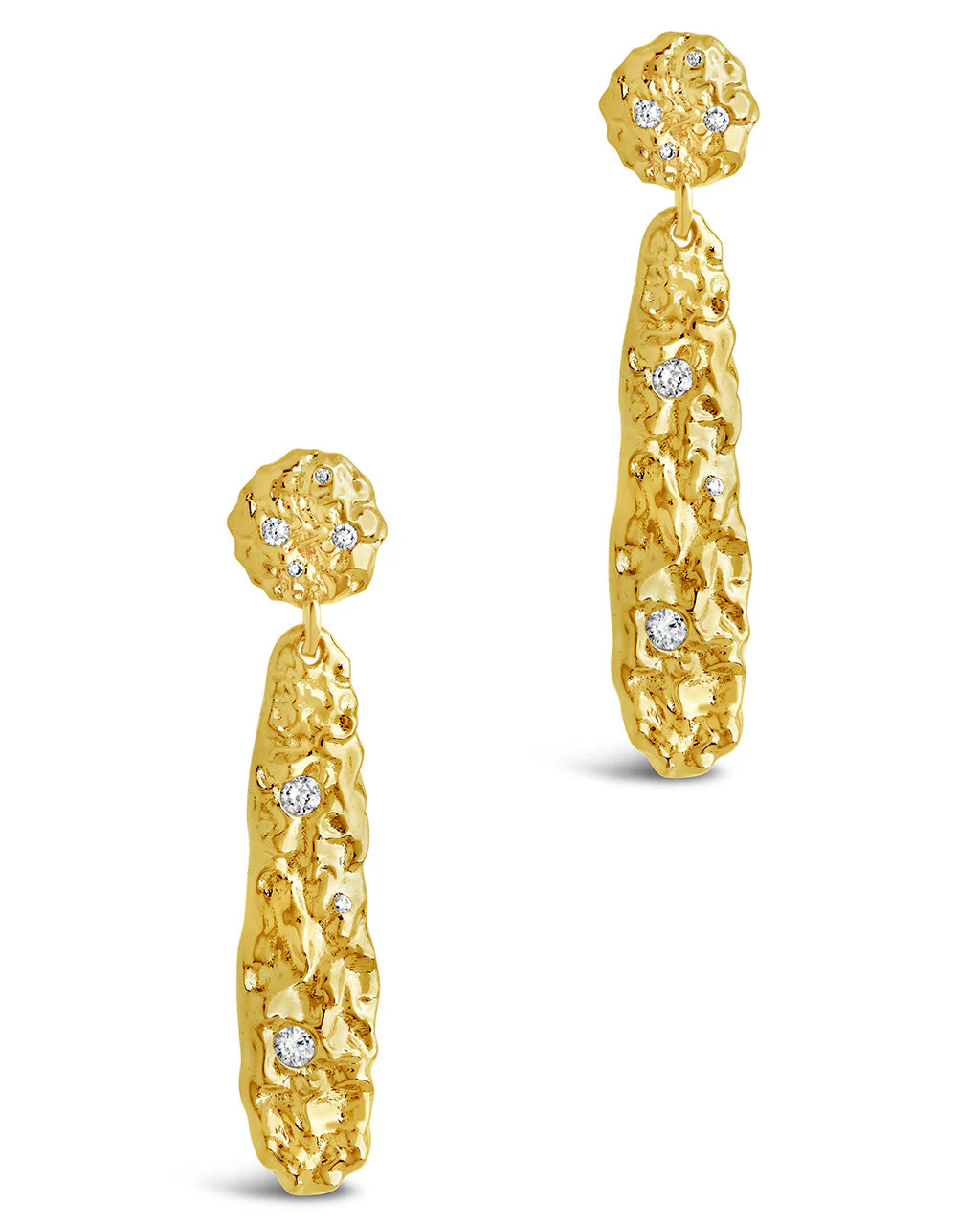 Alina CZ Textured Drop Earrings - Image 3