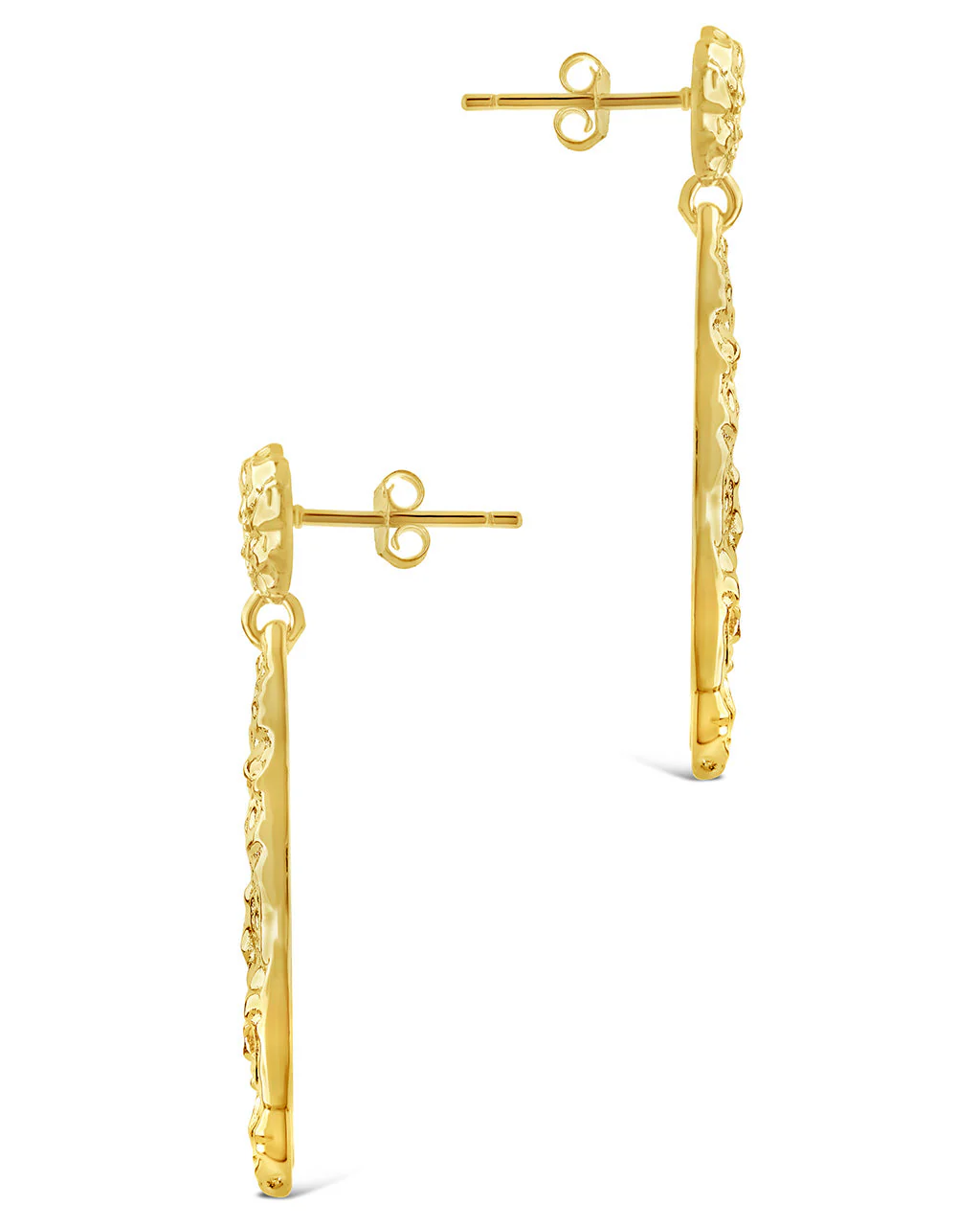 Alina CZ Textured Drop Earrings - Image 5
