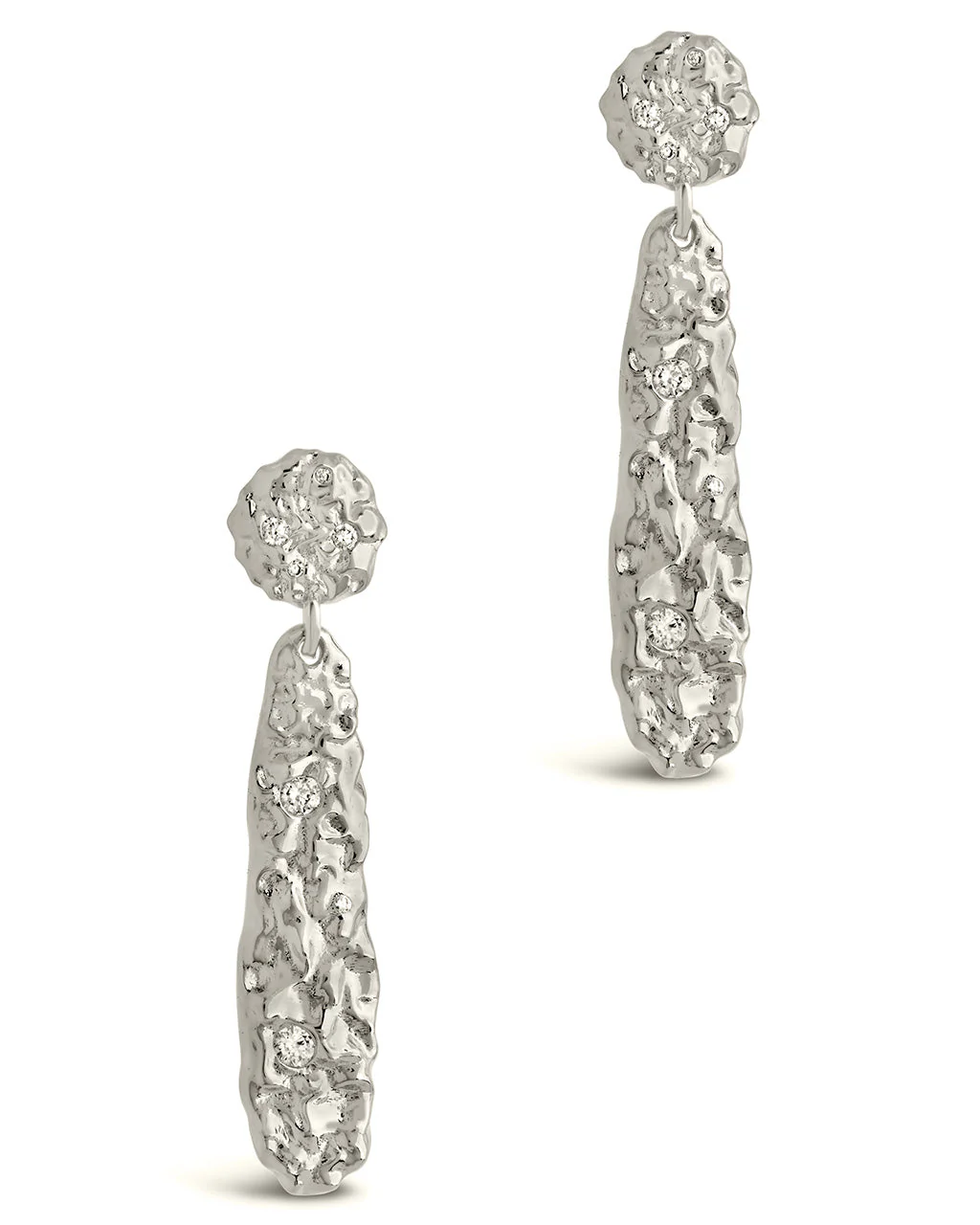Alina CZ Textured Drop Earrings - Image 6