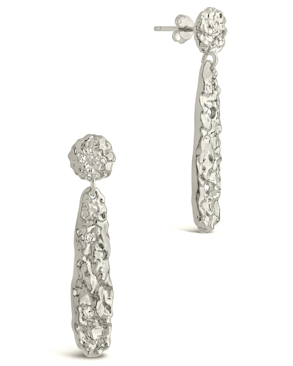 Alina CZ Textured Drop Earrings - Image 7