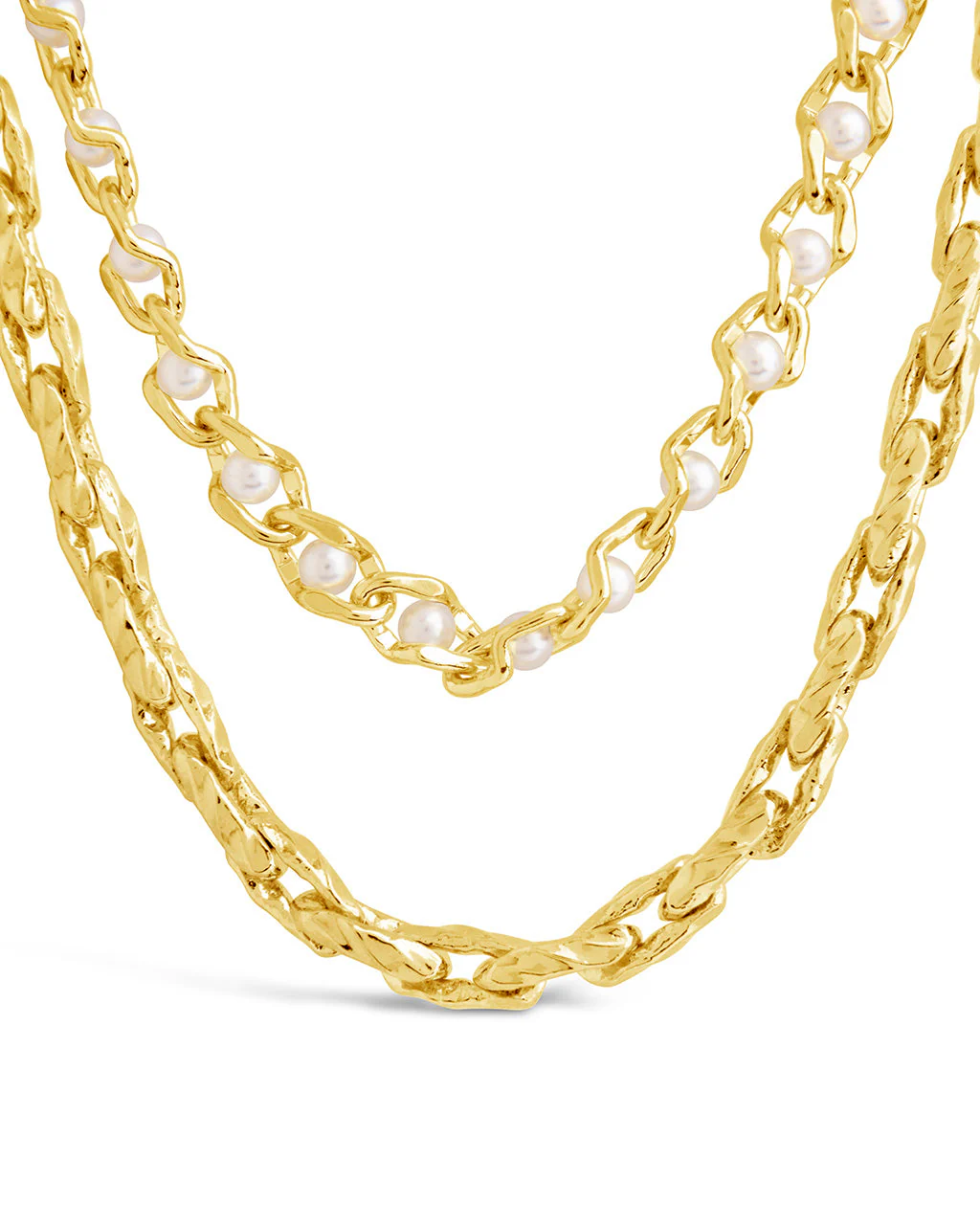 Amedea Pearl & Chain Layered Necklace - Image 4