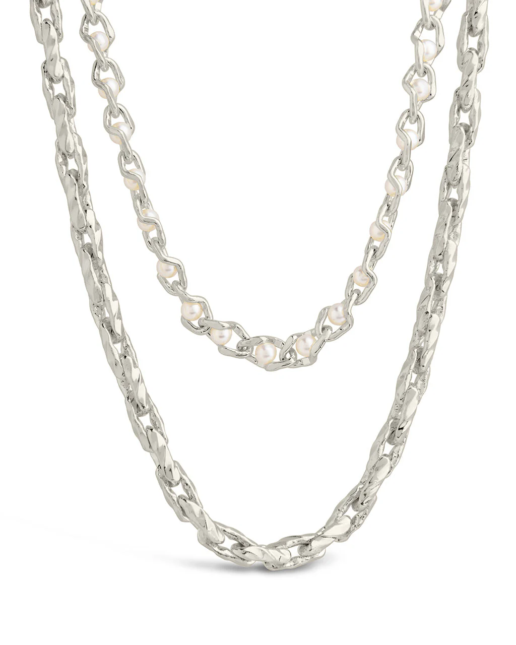 Amedea Pearl & Chain Layered Necklace - Image 5