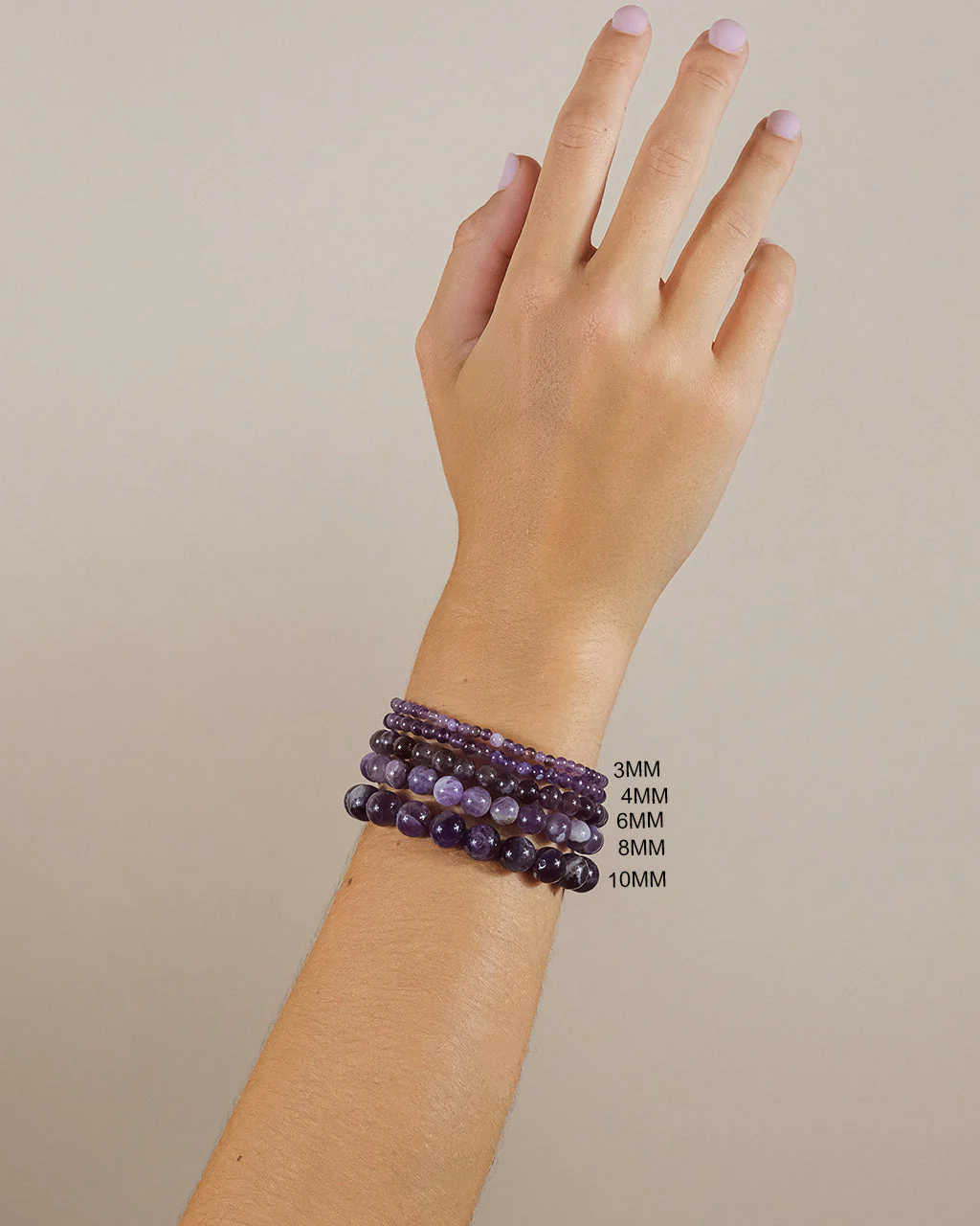 Amethyst Beaded Stretch Bracelet - Image 2