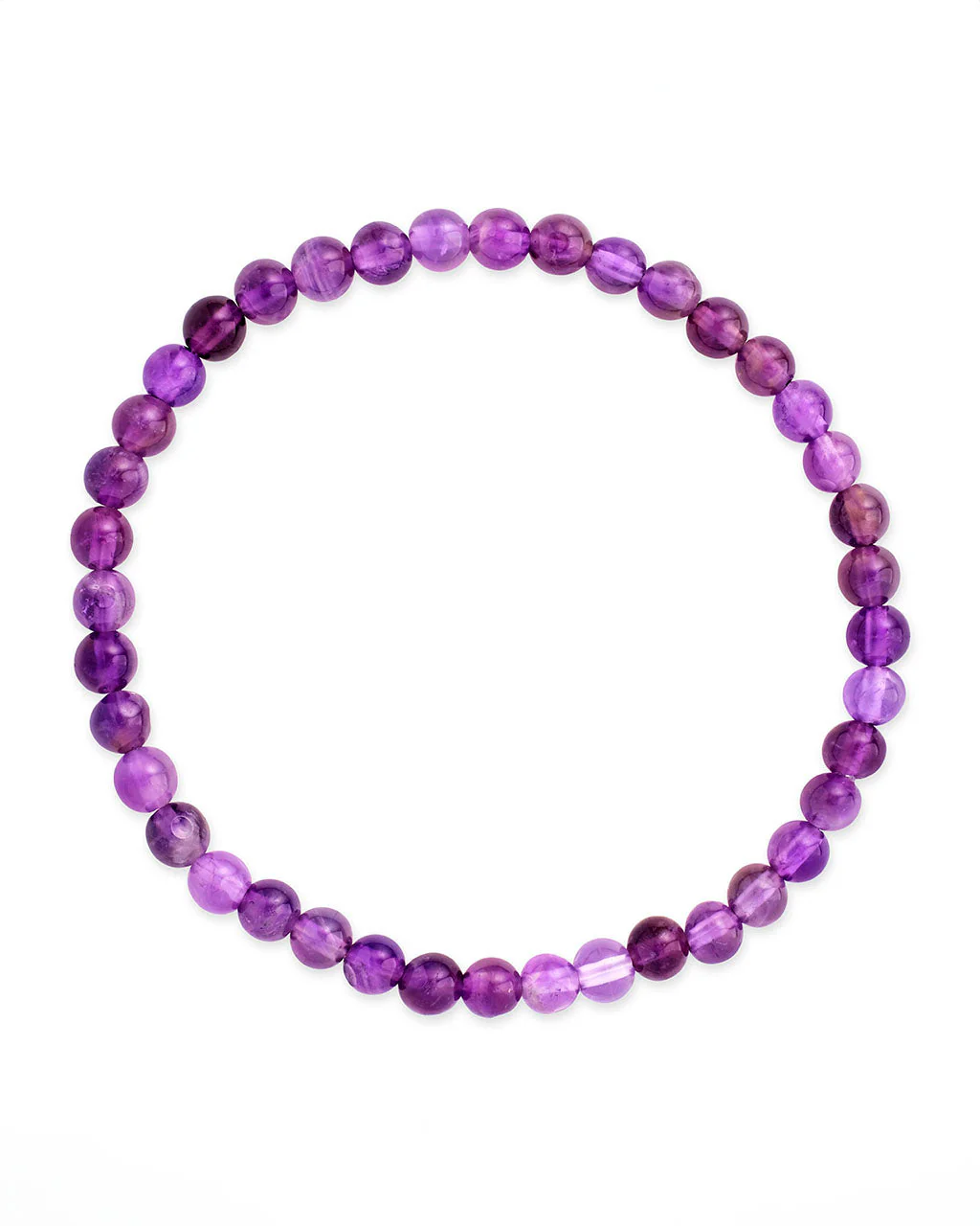 Amethyst Beaded Stretch Bracelet - Image 5