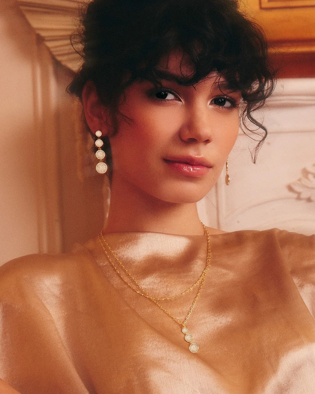 Amy CZ Pendant & Layered Chain Necklace - Image 4