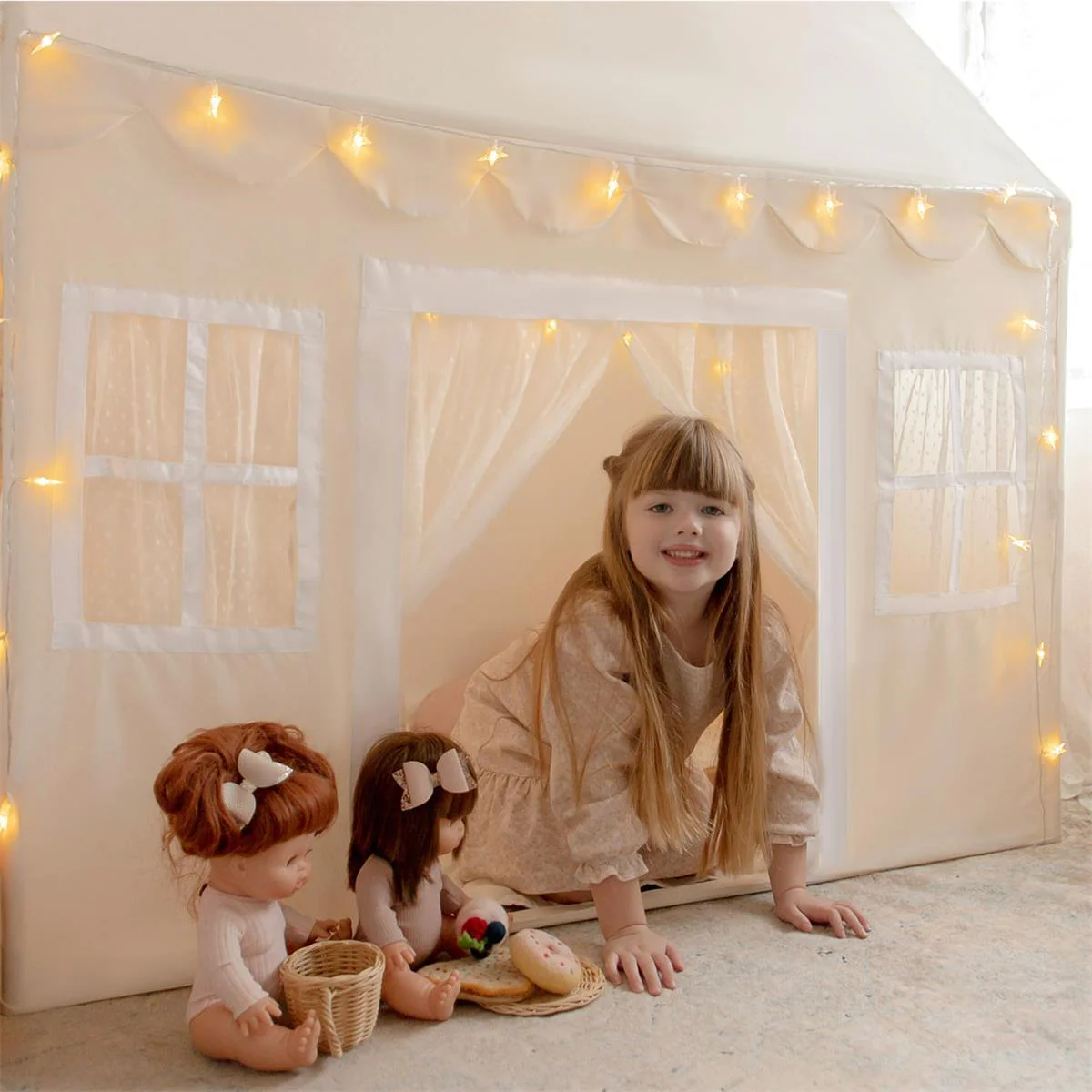 Tiny Land® Natural Cream Playhouse - Image 6