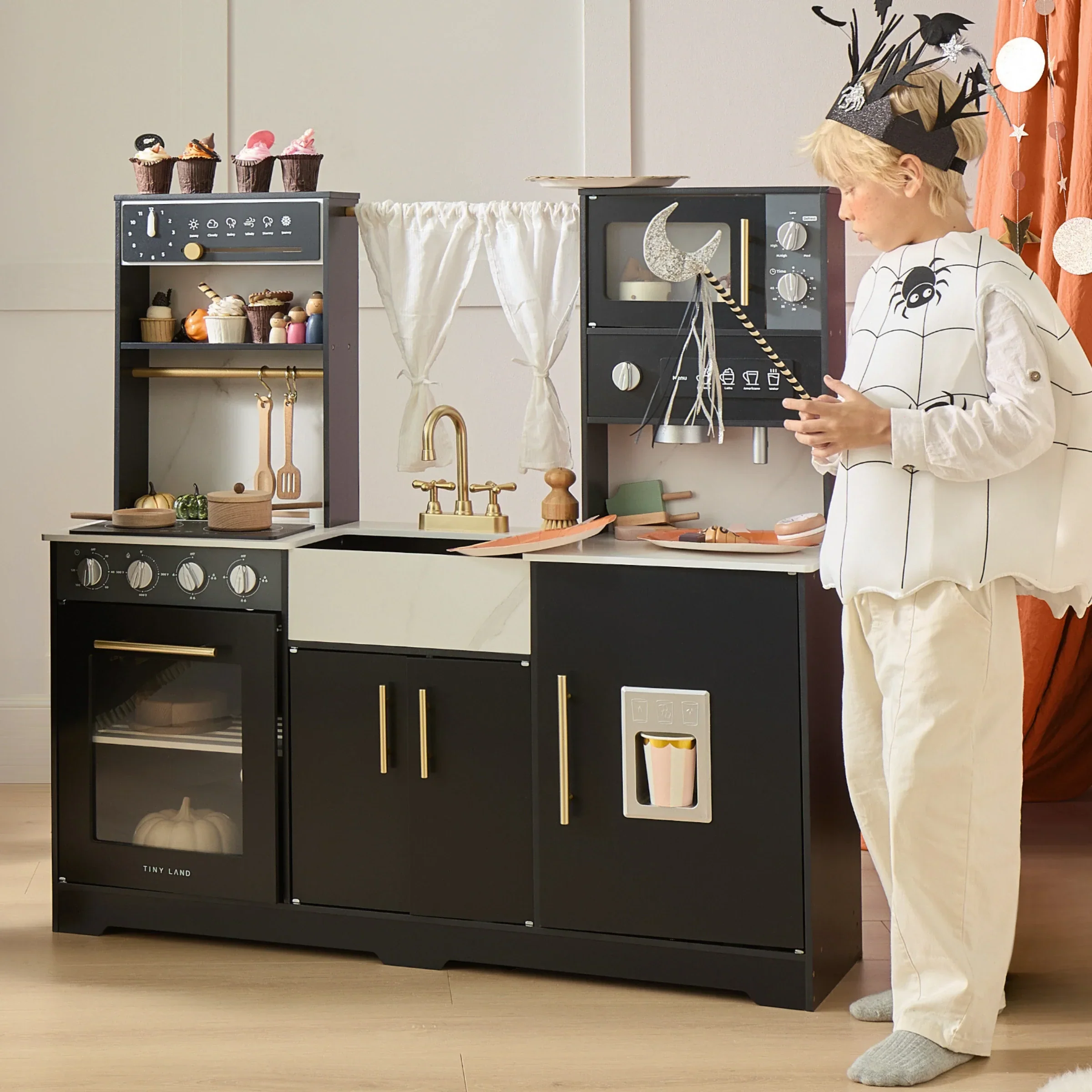 Tiny Land® Trendy Black Style Play Kitchen - Image 2