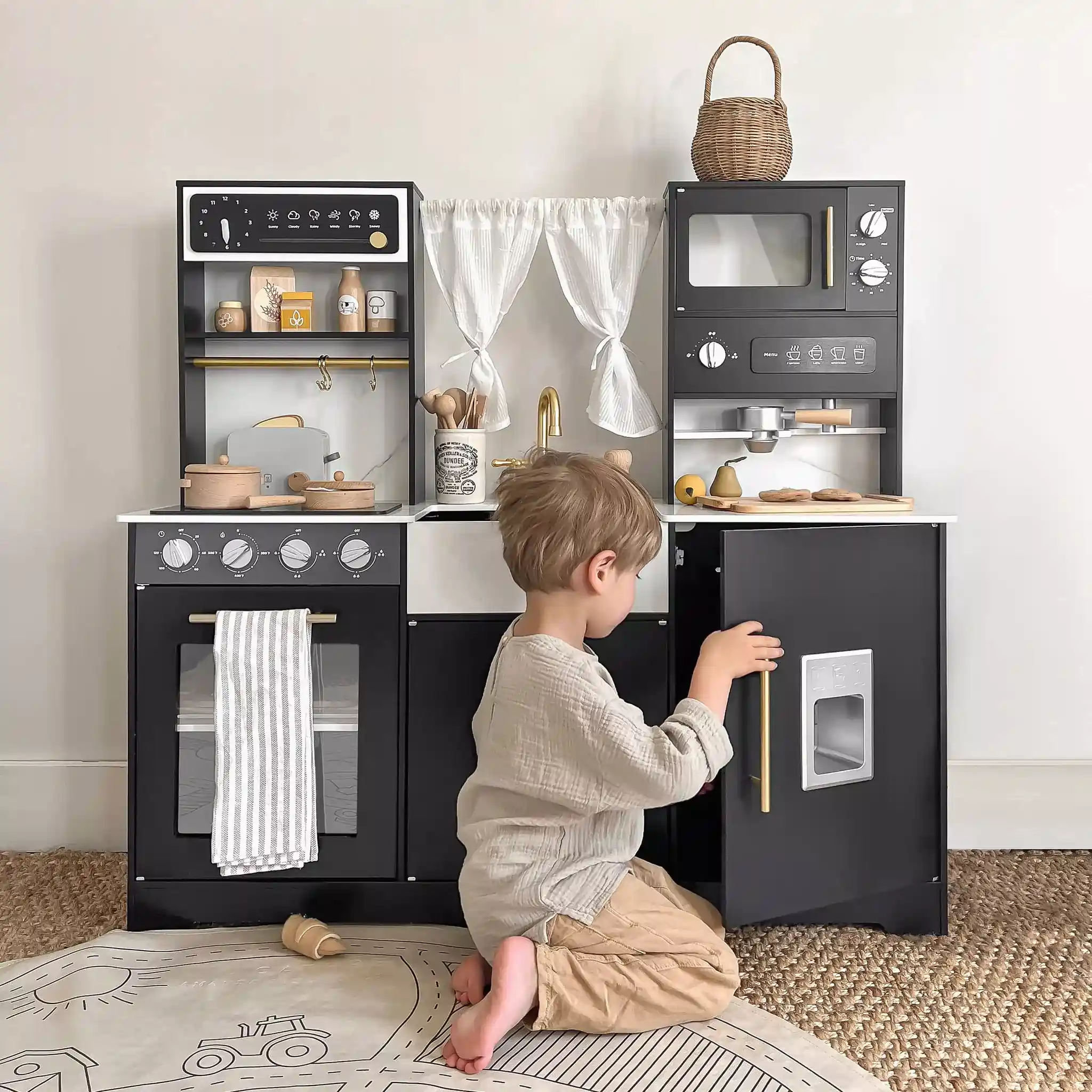 Tiny Land® Trendy Black Style Play Kitchen - Image 3